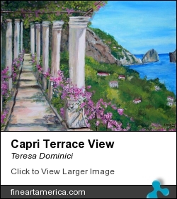 Capri Terrace View by Teresa Dominici - Painting - Acrylic On Canvas