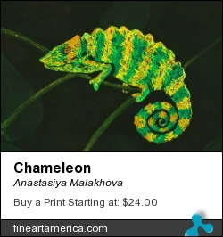 Chameleon by Anastasiya Malakhova - pastels on paper