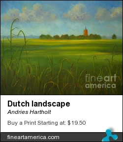 Dutch Landscape by Andries Hartholt - Painting - Oil On Canvas