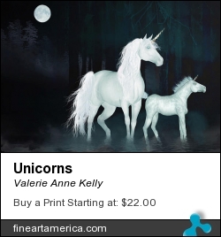 Unicorns by Valerie Anne Kelly - Digital Art - Mixed Medium