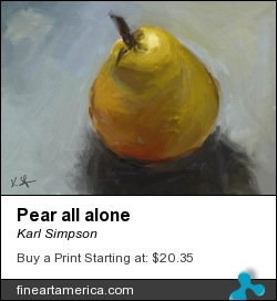 Pear All Alone by Karl Simpson - Digital Art - Digital