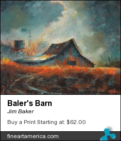 Baler's Barn by Jim Baker - Painting - Giclee On Canvas