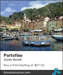 Portofino by Guido Borelli - Painting - Oil On Canvas