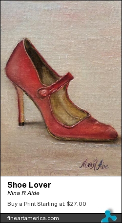 Shoe Lover by Nina R Aide - Painting - Oil