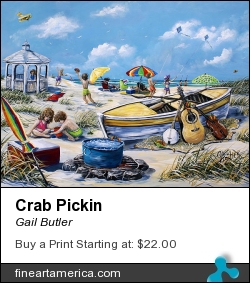 Crab Pickin by Gail Butler - Painting - Acrylic On Canvas