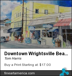 Downtown Wrightsville Beach by Tom Harris - Painting - Watercolor