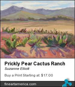 Prickly Pear Cactus Ranch by Suzanne Elliott - Painting - Oil