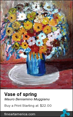 Vase Of Spring by Mauro Beniamino Muggianu - Painting