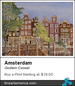 Amsterdam by Godwin Cassar - Painting - Watercolours