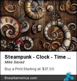 Steampunk - Clock - Time Machine by Mike Savad - Photograph - Hdr Photography