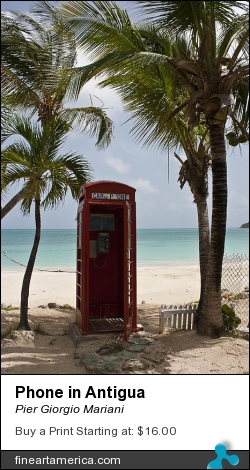 Phone In Antigua by Pier Giorgio Mariani - Photograph - Photo