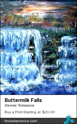 Buttermilk Falls by Denise Tomasura - Painting - Oil On Canvas Panel