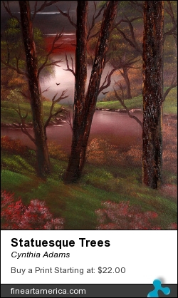 Statuesque Trees by Cynthia Adams - Painting - Oil On Canvas