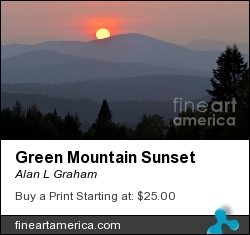 Green Mountain Sunset by Alan L Graham - Photograph - Photography