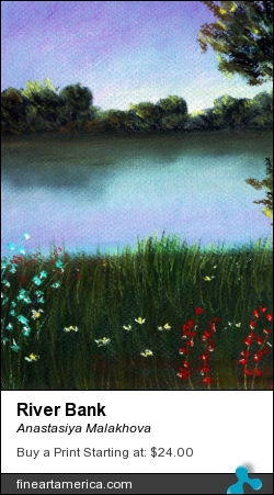 River Bank by Anastasiya Malakhova - pastels on paper