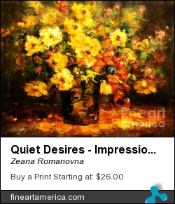 Quiet Desires - Impressionism by Zeana Romanovna - Painting - Mixed Mediums Painting