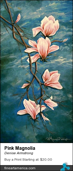Pink Magnolia by Denise Armstrong - Painting - Acrylic