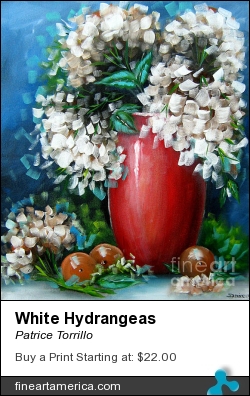 White Hydrangeas by Patrice Torrillo - Painting - Acrylic On Canvas