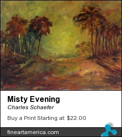 Misty Evening by Charles Schaefer - Painting - Oil On Canvas