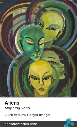 Aliens by May Ling Yong - Painting - Oil On Canvas