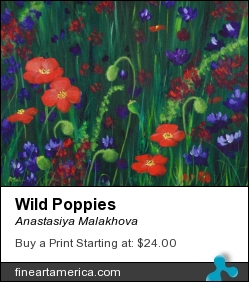 Wild Poppies by Anastasiya Malakhova - acrylic on canvas