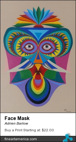 Face Mask by Adrien Barlow - Painting - Acrylic On Canvas