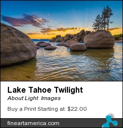 Lake Tahoe Twilight by About Light  Images - Photograph