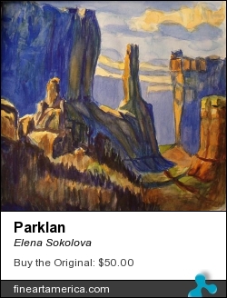 Parklan by Elena Sokolova - Painting - Aquarell