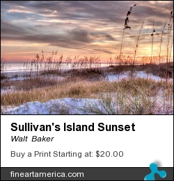 Sullivan's Island Sunset by Walt  Baker - Photograph