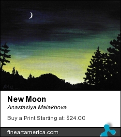 New Moon by Anastasiya Malakhova - acrylic on canvas board