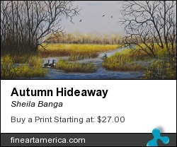 Autumn Hideaway by Sheila Banga - Painting - Acrylic