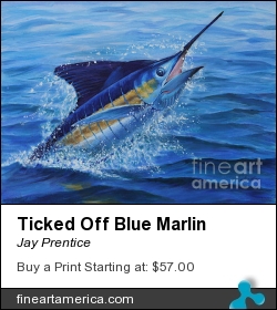 Ticked Off Blue Marlin by Jay Prentice - Painting - Acrylic On Canvas