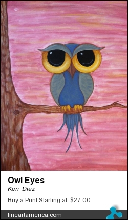 Owl Eyes by Keri  Diaz - Painting - Acrylic On Canvas