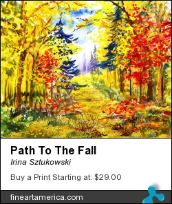 Path To The Fall by Irina Sztukowski - Painting - Watercolor