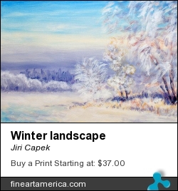 Winter Landscape by Jiri Capek - Painting - Acrylic Painting