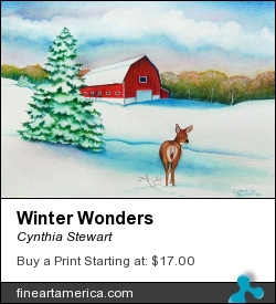 Winter Wonders by Cynthia Stewart - Painting - Watercolor