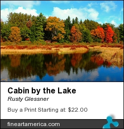 Cabin By The Lake by Rusty Glessner - Photograph