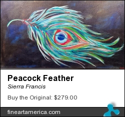 Peacock Feather by Sierra Francis - Painting - Acrylic On Canvas