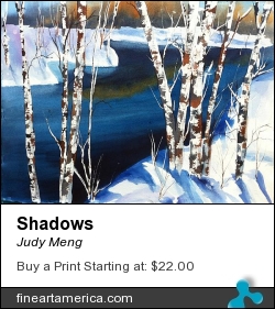Shadows by Judy Meng - Painting - Watercolor