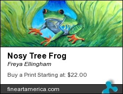 Nosy Tree Frog by Freya Ellingham - Painting - Acrylic On Canvas