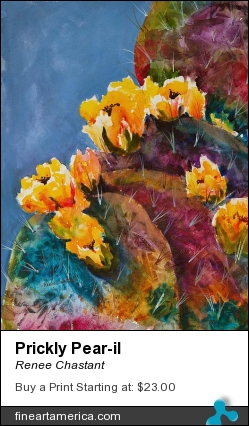 Prickly Pear-il by Renee Chastant - Painting - Watercolor On Paper