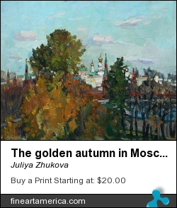 The Golden Autumn In Moscow by Juliya Zhukova - Painting - Oil On Canvas, 40-50cm