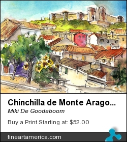 Chinchilla De Monte Aragon 06 by Miki De Goodaboom - Painting - Watercolour And Ink