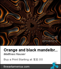 Orange And Black Mandelbrot Fractal Artwork by Matthias Hauser - Digital Art - Fractal