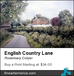 English Country Lane by Rosemary Colyer - Pastel - Pastel On Board