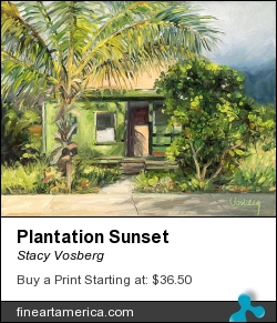 Plantation Sunset by Stacy Vosberg - Painting - Oil On Canvas