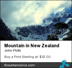 Mountain In New Zealand by John Potts - Photograph - Digital