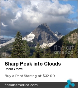 Sharp Peak Into Clouds by John Potts - Photograph - Digital