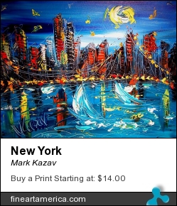 New York by Mark Kazav - Painting - Oil On Canvas