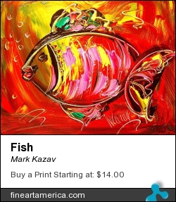 Fish by Mark Kazav - Painting - Oil On Canvas